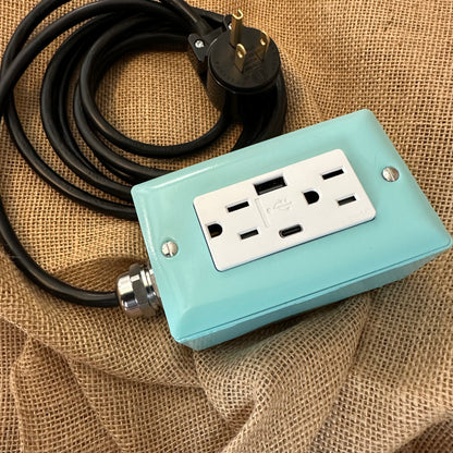 The Plug Box — USB Edition (Seafoam Blue)