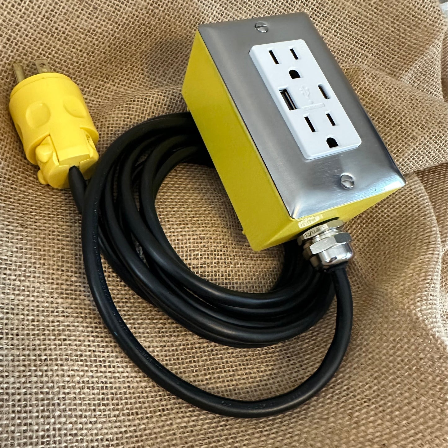 The Plug Box — USB Edition (Bright Yellow)