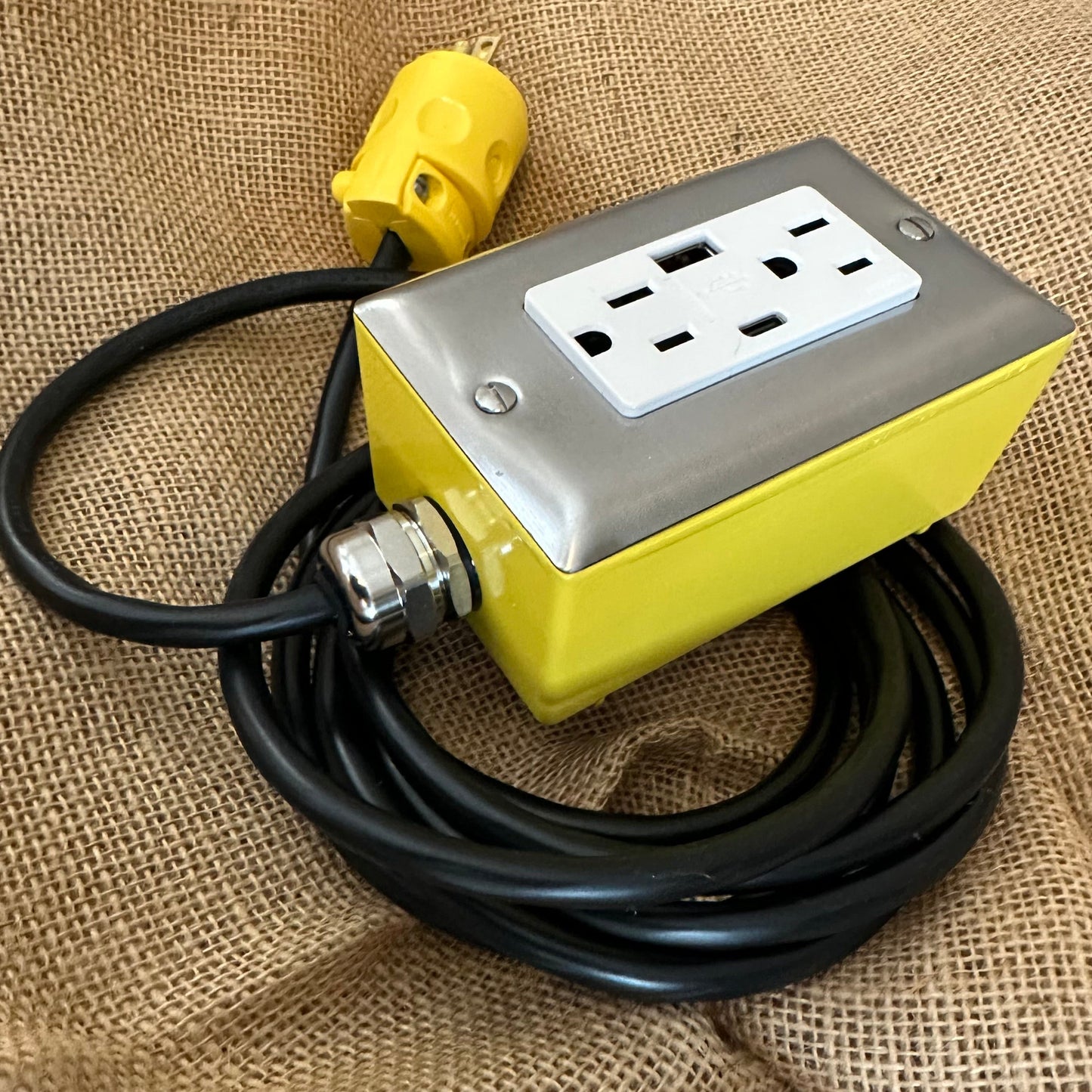 The Plug Box — USB Edition (Bright Yellow)