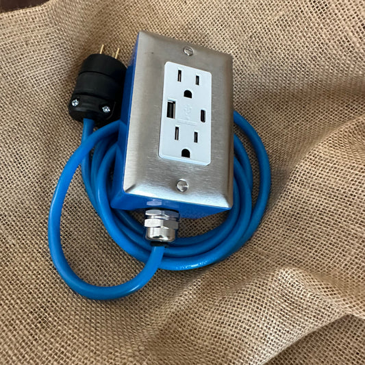 The Plug Box — USB Edition (Bright Blue)