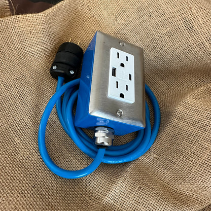 The Plug Box — USB Edition (Bright Blue)