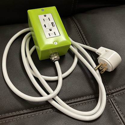 The Plug Box — 65W GaN USB-C (Lime and White)