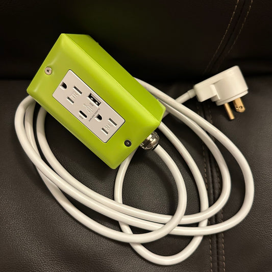 The Plug Box — 65W GaN USB-C (Lime and White)