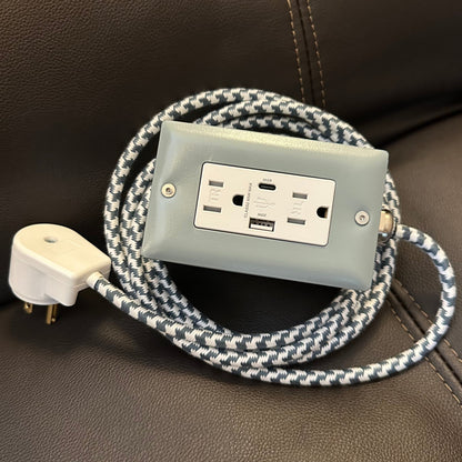 The Plug Box — 65W GaN USB-C (Gray and Houndstooth)